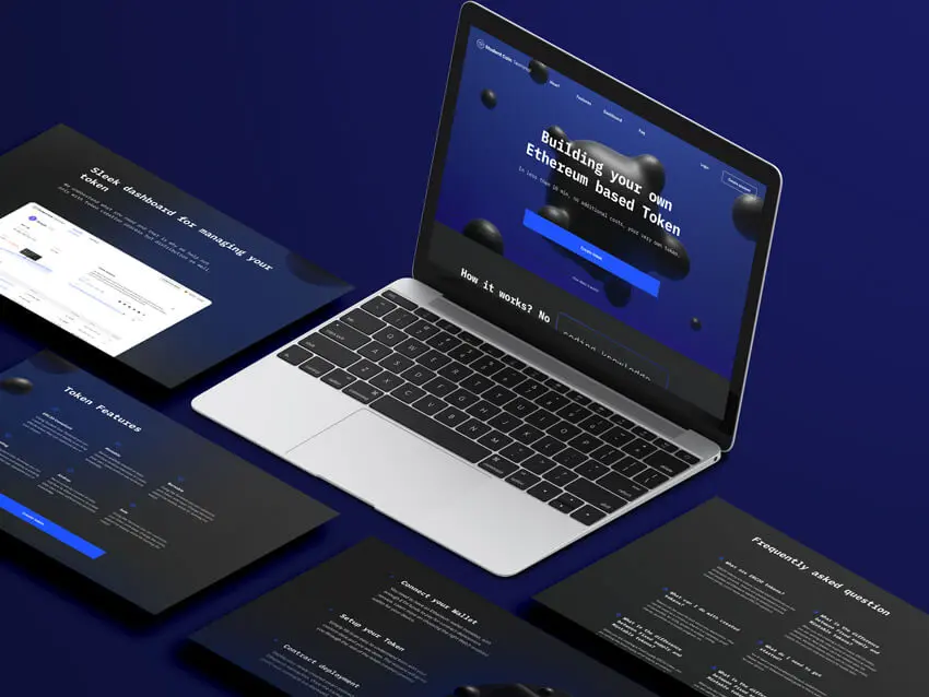 Student Coin Landing page against a dark blue background