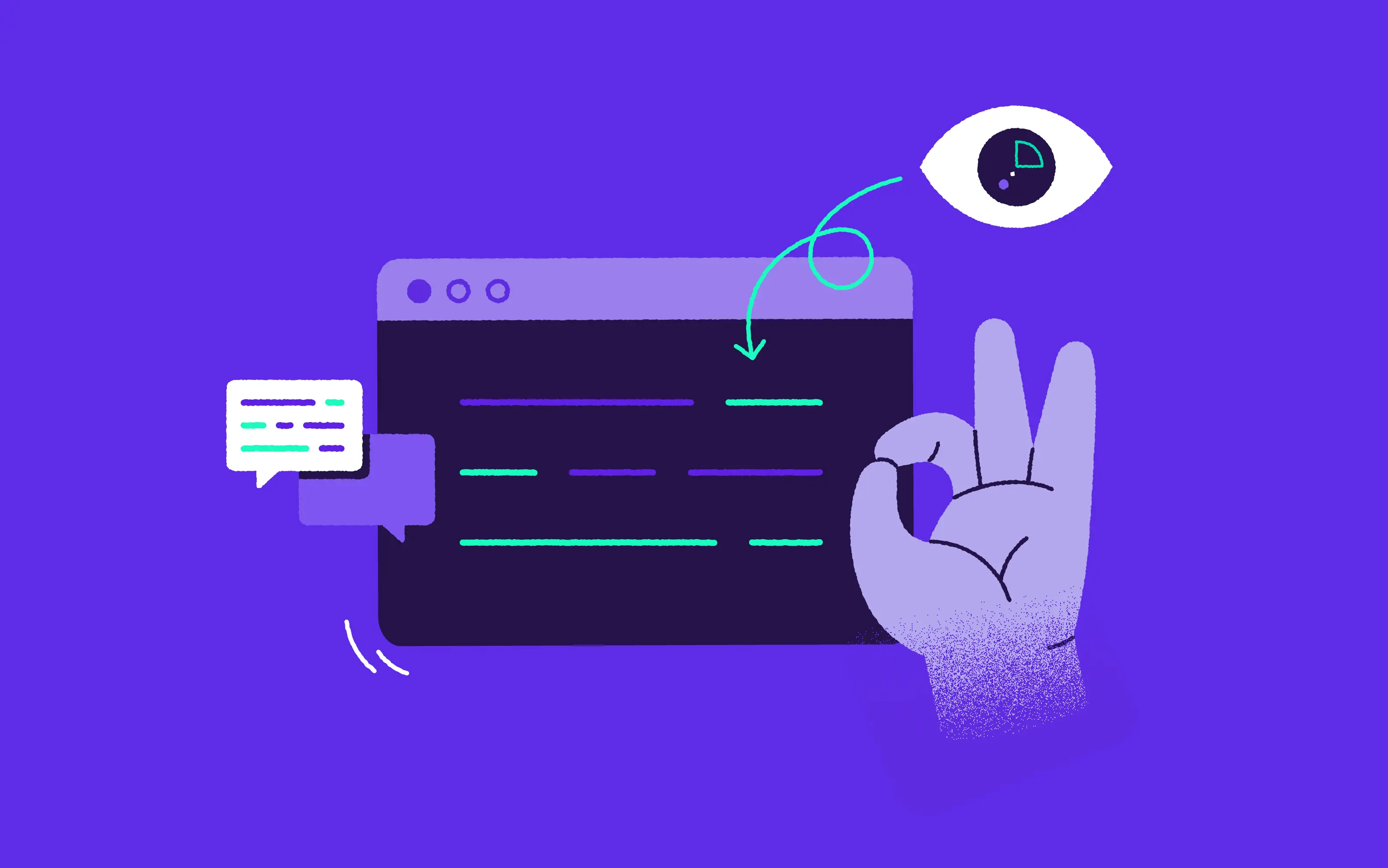 screen, eye, hand representations